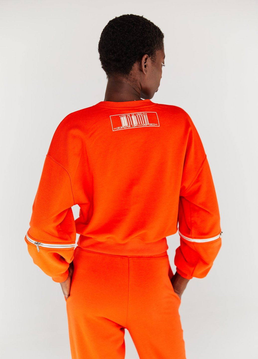 Хлопковый оранжевый свитшот Gepur - крой надпись оранжевый спортивный - (253161928)