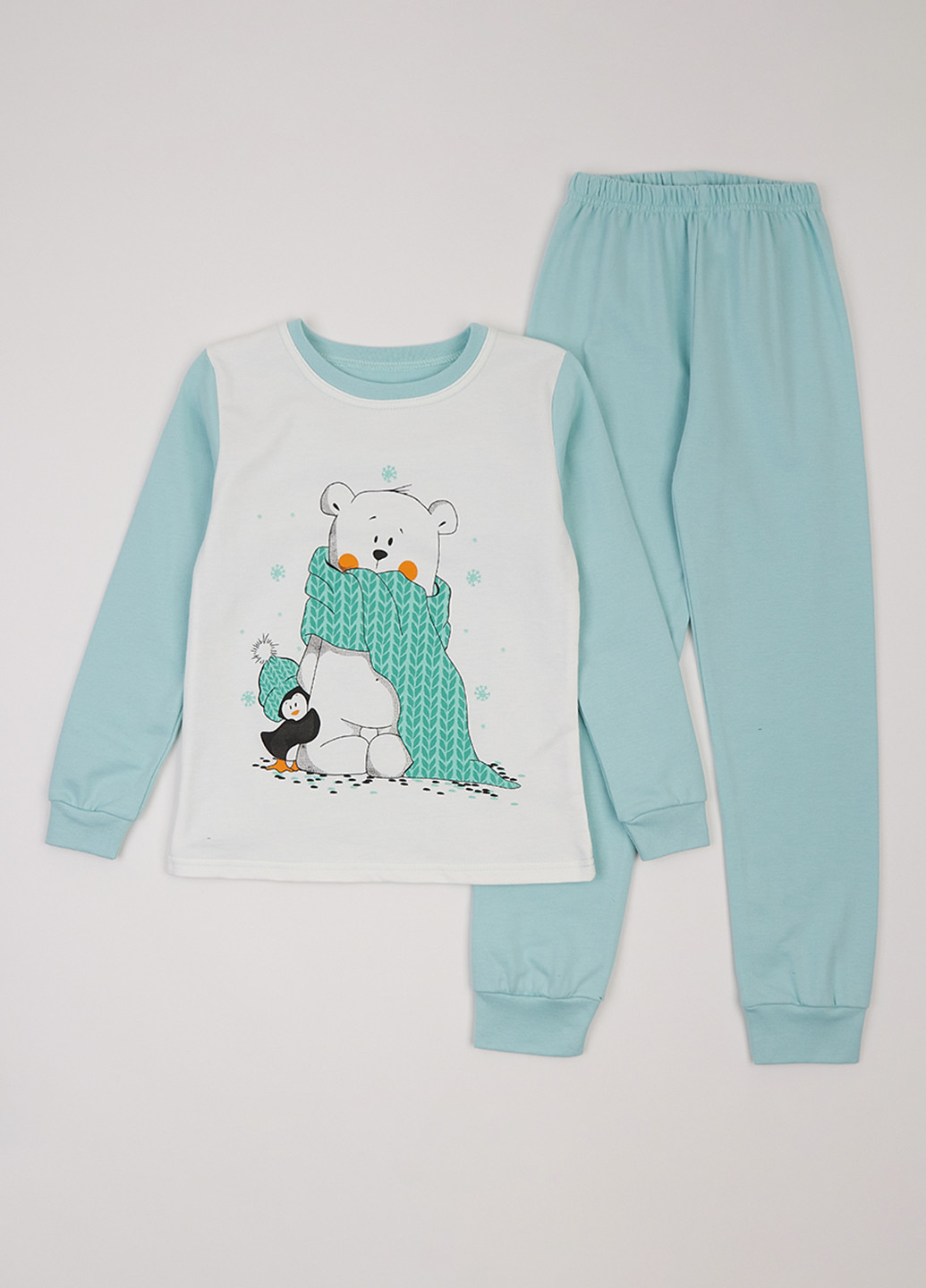 Комбинированная зимняя пижама (свитшот, брюки) Фламинго