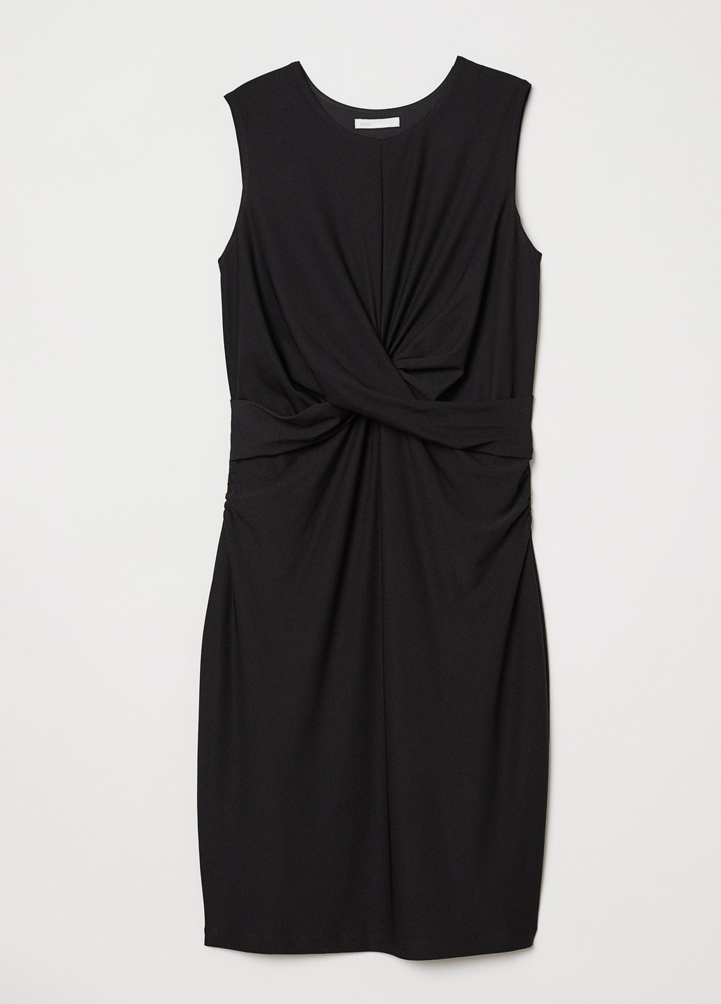 Черное платье с драпировкой H&M