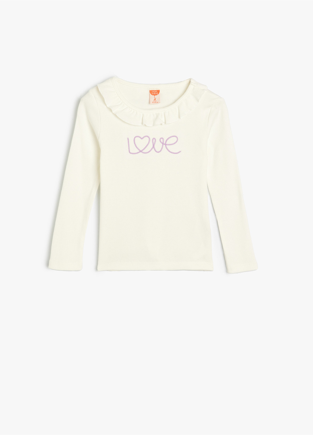 Молочный демисезонный кэжуал лонгслив KOTON однотонный