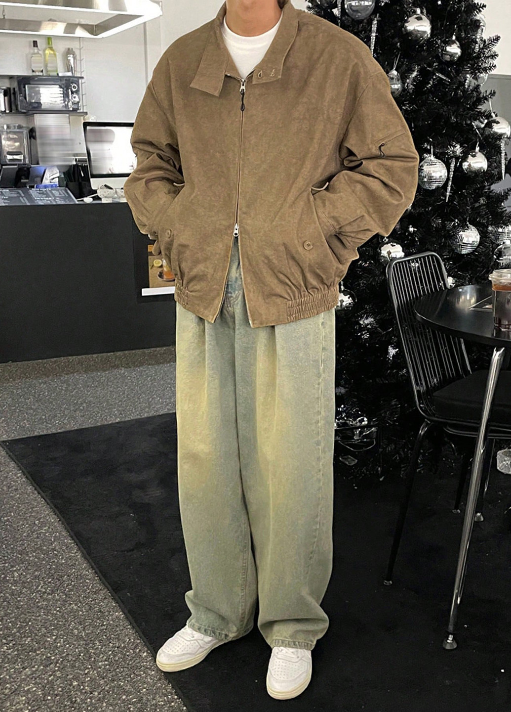 Темно-бежевая демисезонная куртка SHEIN