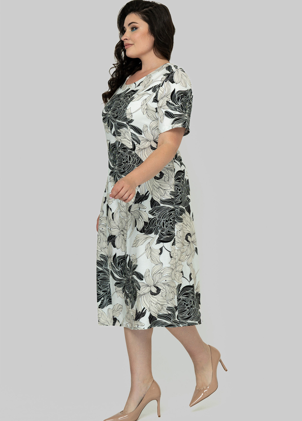 Комбінована кежуал сукня а-силует A'll Posa з квітковим принтом