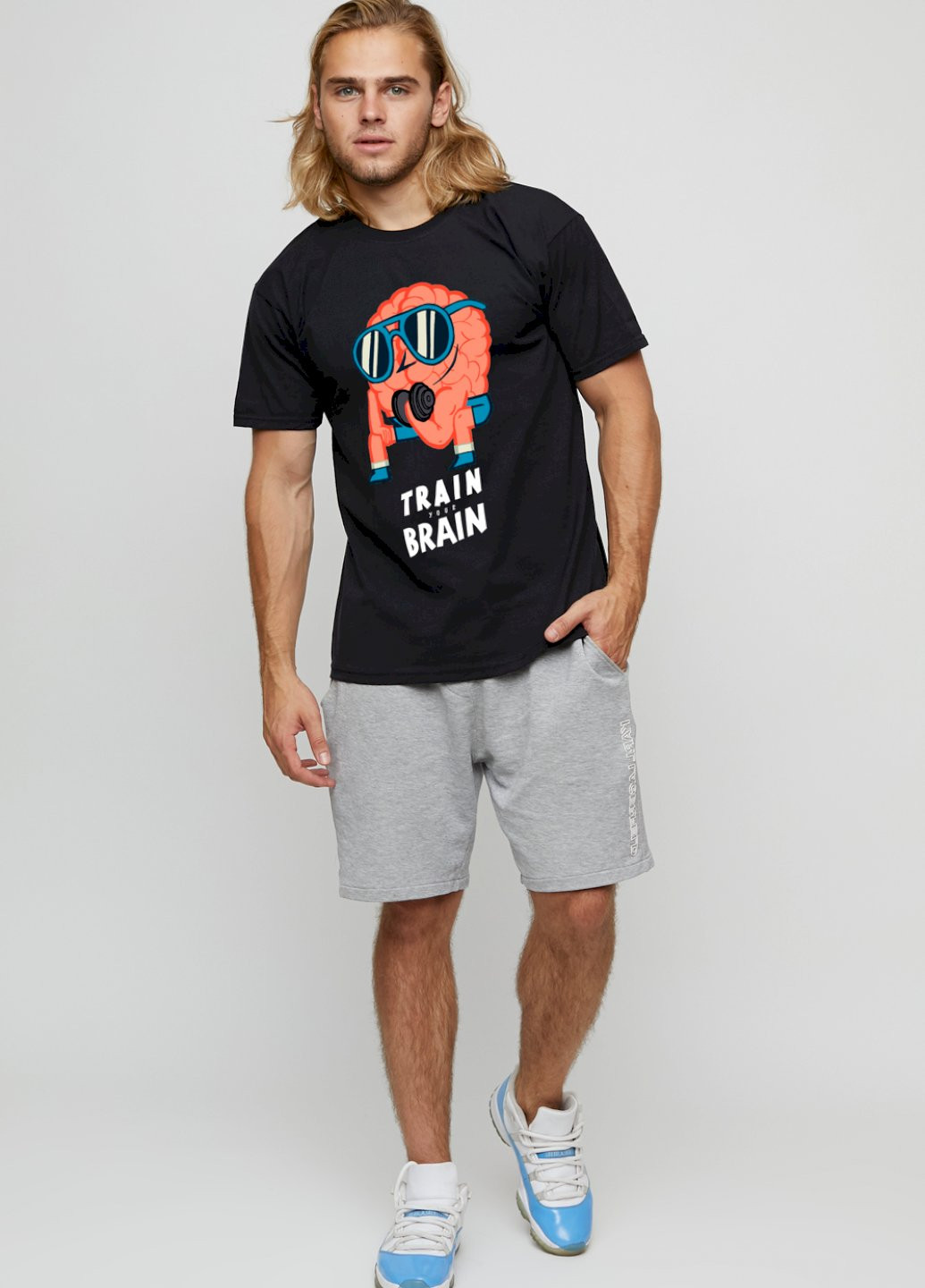 Чорна футболка чоловіча basic /air print/ YAPPI