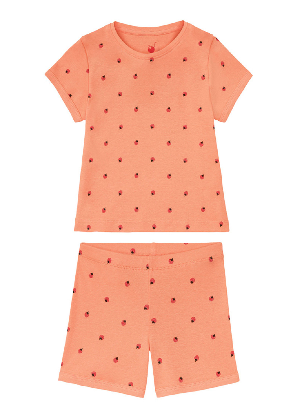 Персиковий комплект (футболка, шорти) Lupilu