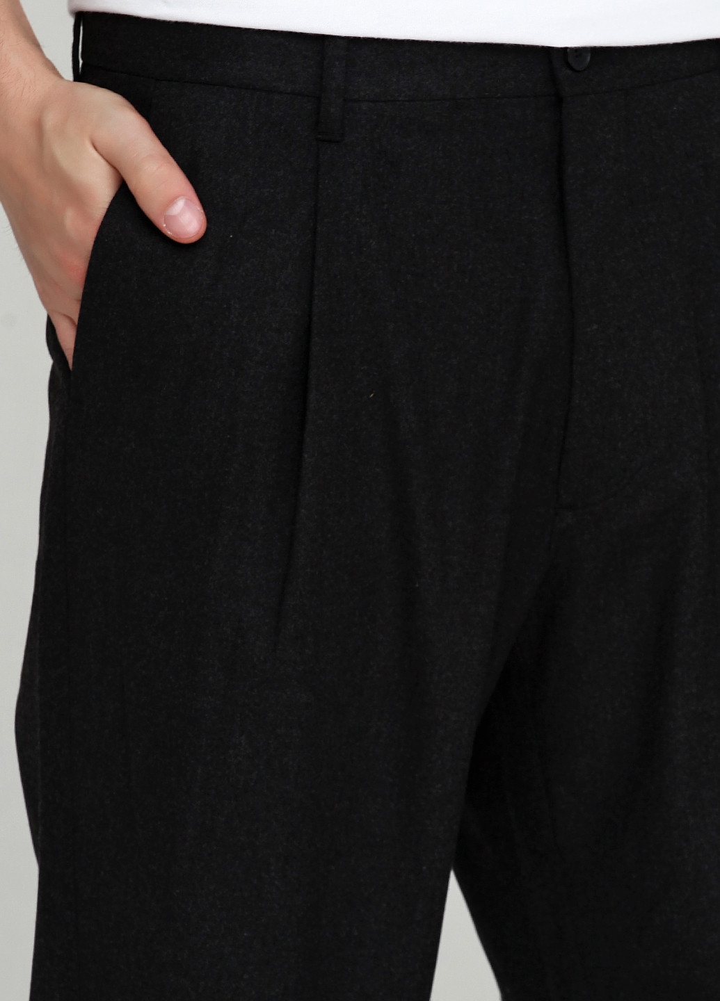 Темно-серые кэжуал демисезонные со средней талией брюки Zara