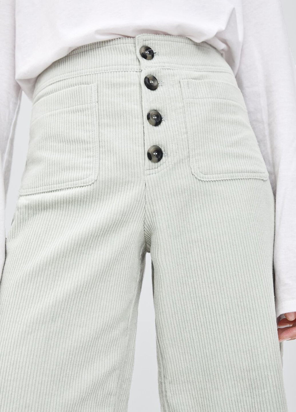 Мятные кэжуал демисезонные клеш брюки Zara