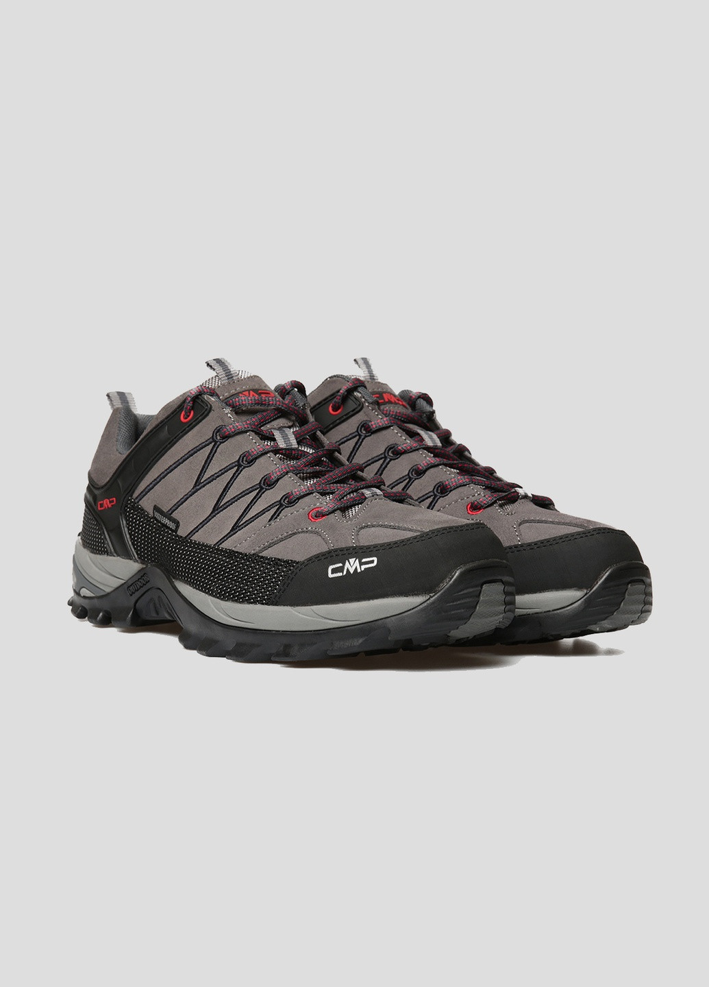 Серые всесезонные черно-серые кроссовки rigel low trekking shoes wp CMP