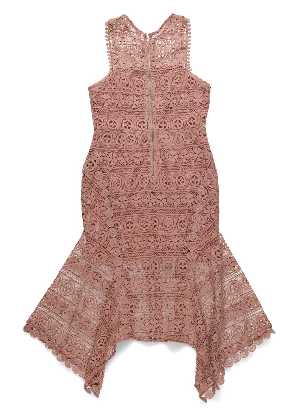 Кофейное кэжуал платье а-силуэт Love Triangle однотонное