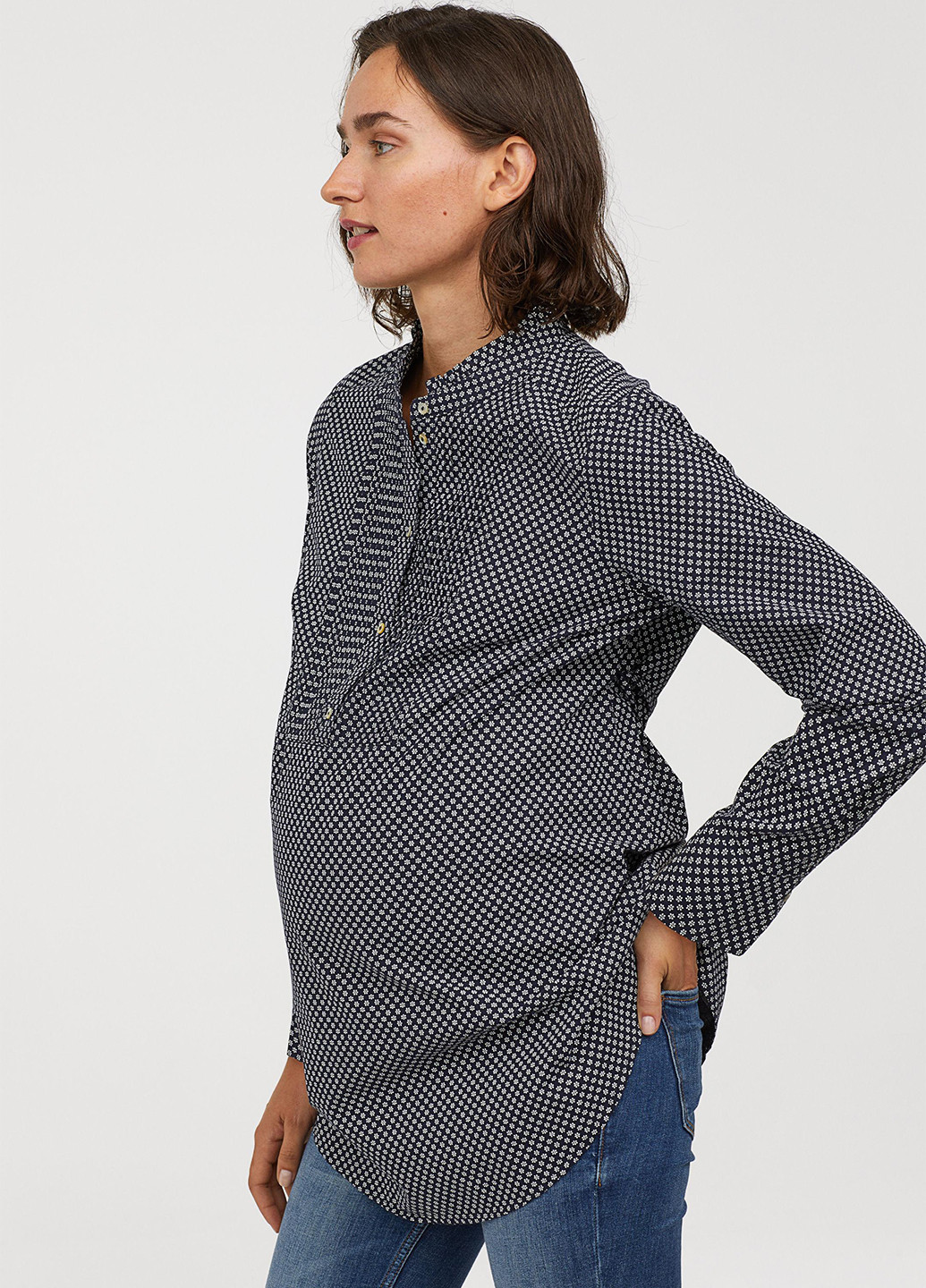Черно-белая демисезонная блуза для беременных H&M