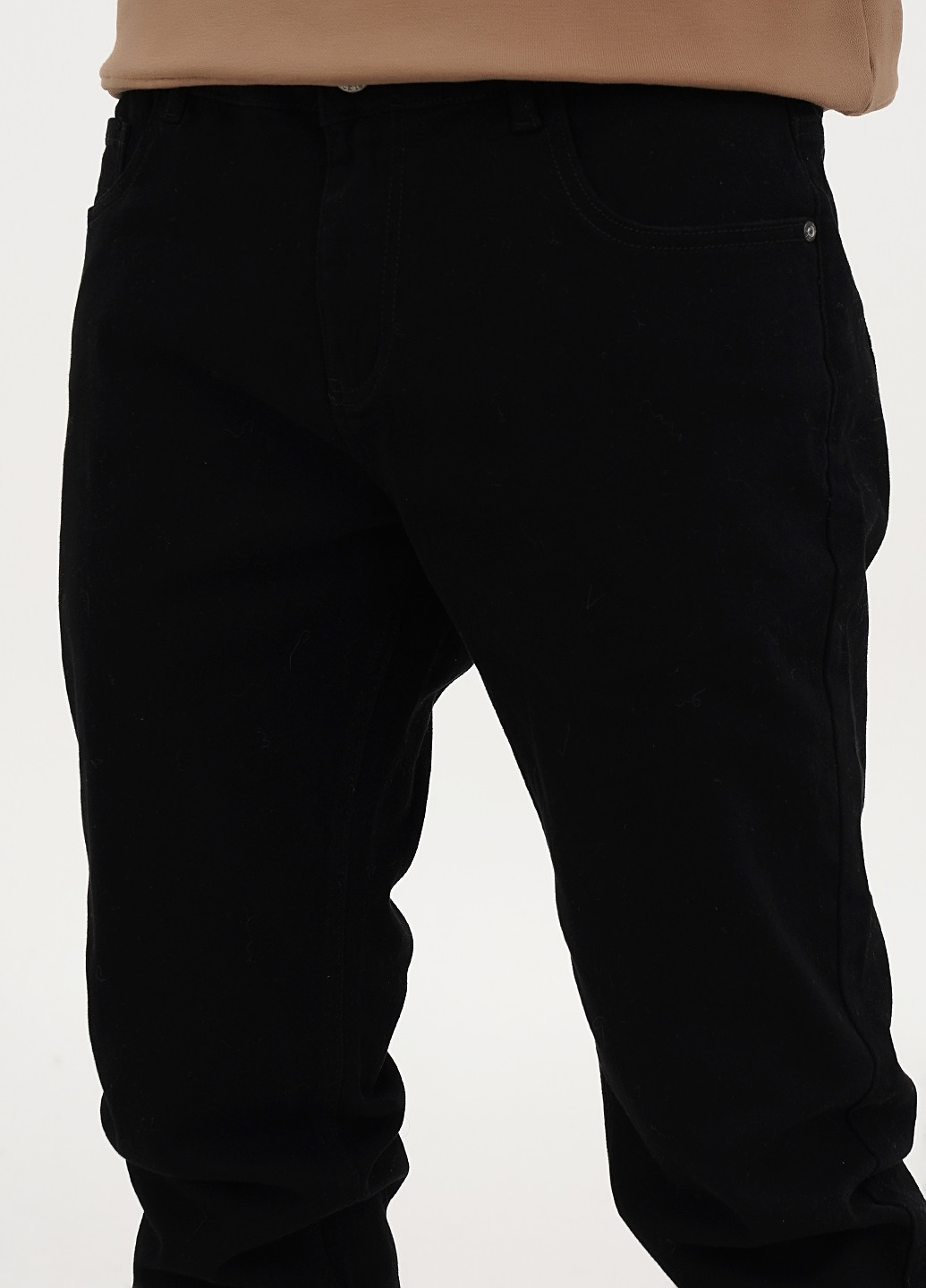 Черные демисезонные прямые джинсы No Brand