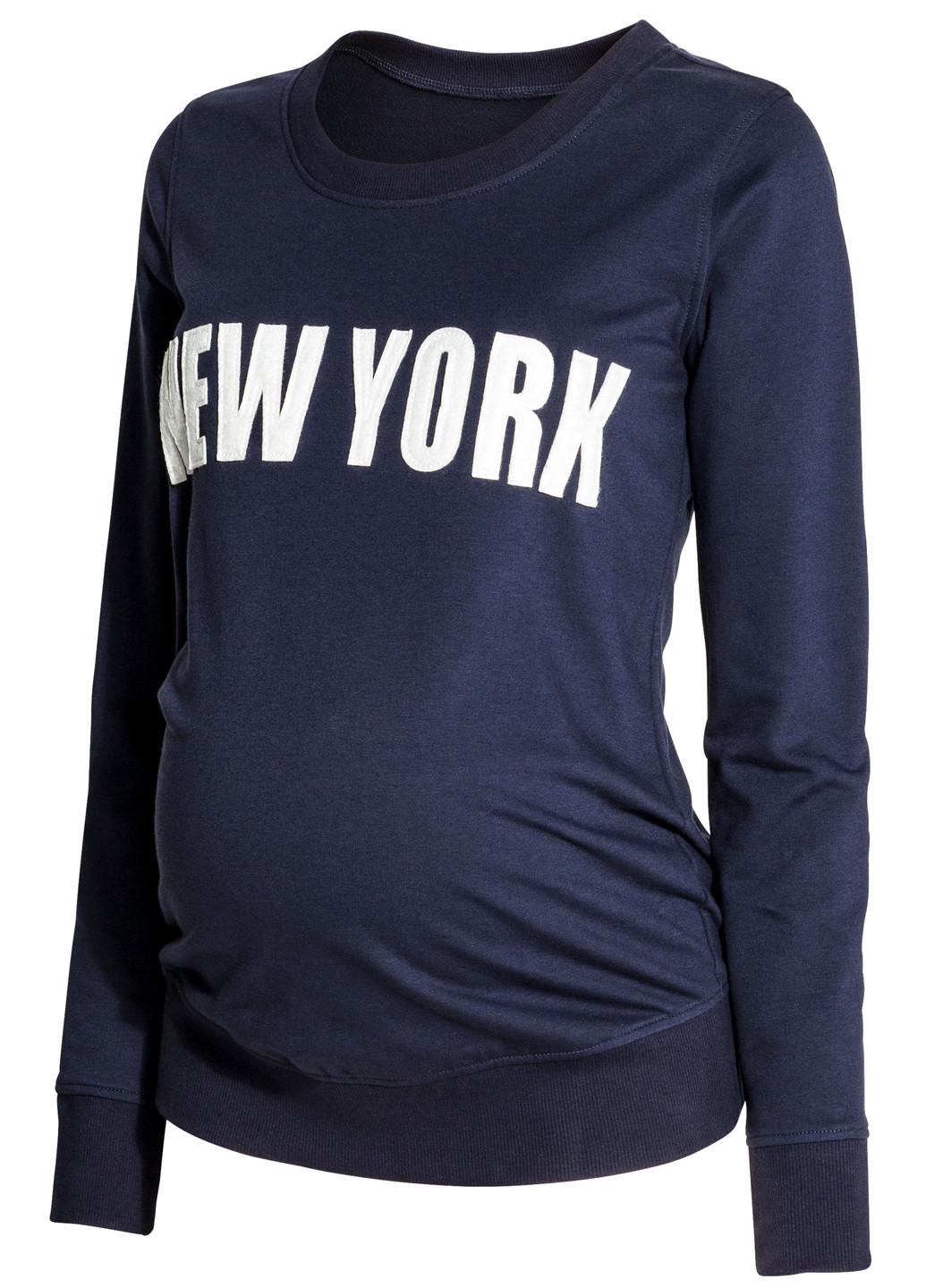 Свитшот для беременных H&M - Прямой крой надпись темно-синий кэжуал - (156984449)