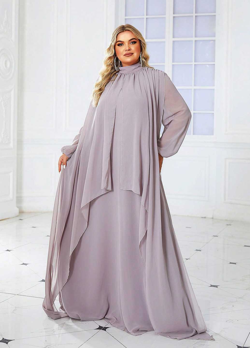 Бузкова вечірня, святковий сукня зі шлейфом, оверсайз SHEIN однотонна