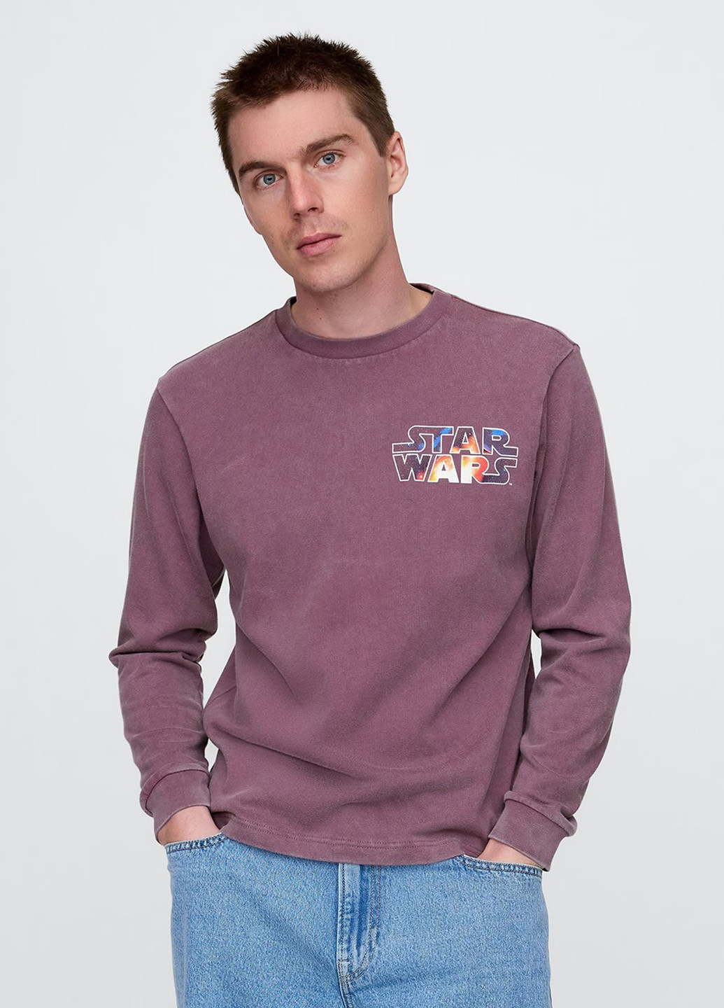 Фиолетовый демисезонный кэжуал лонгслив Gap персонажи