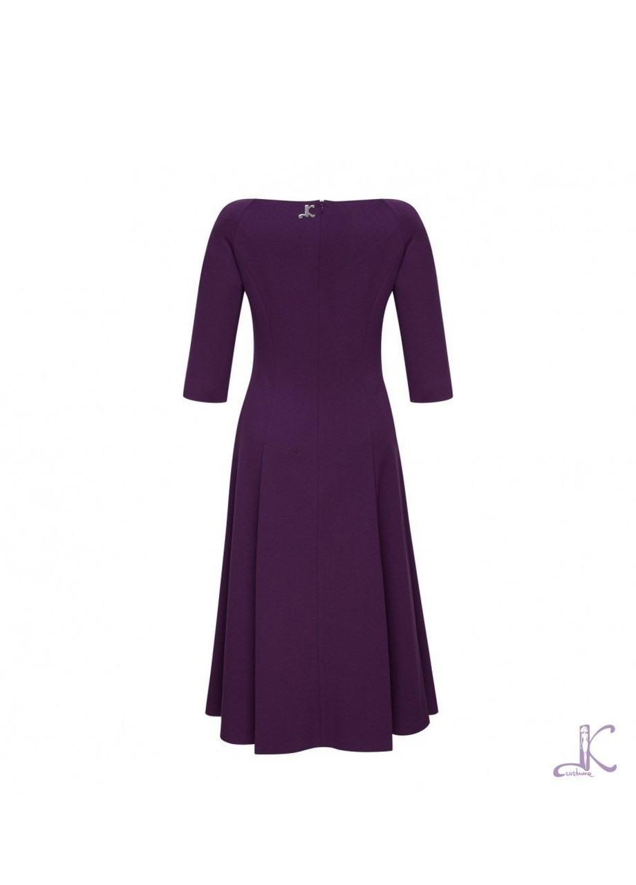 Фиолетовое деловое платье клеш LKcostume однотонное