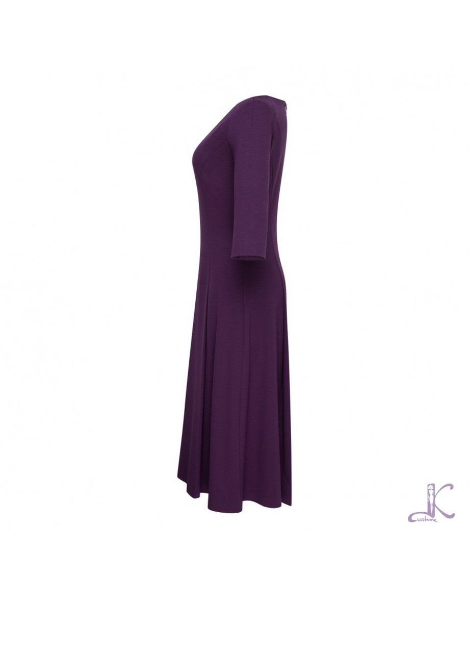 Фиолетовое деловое платье клеш LKcostume однотонное