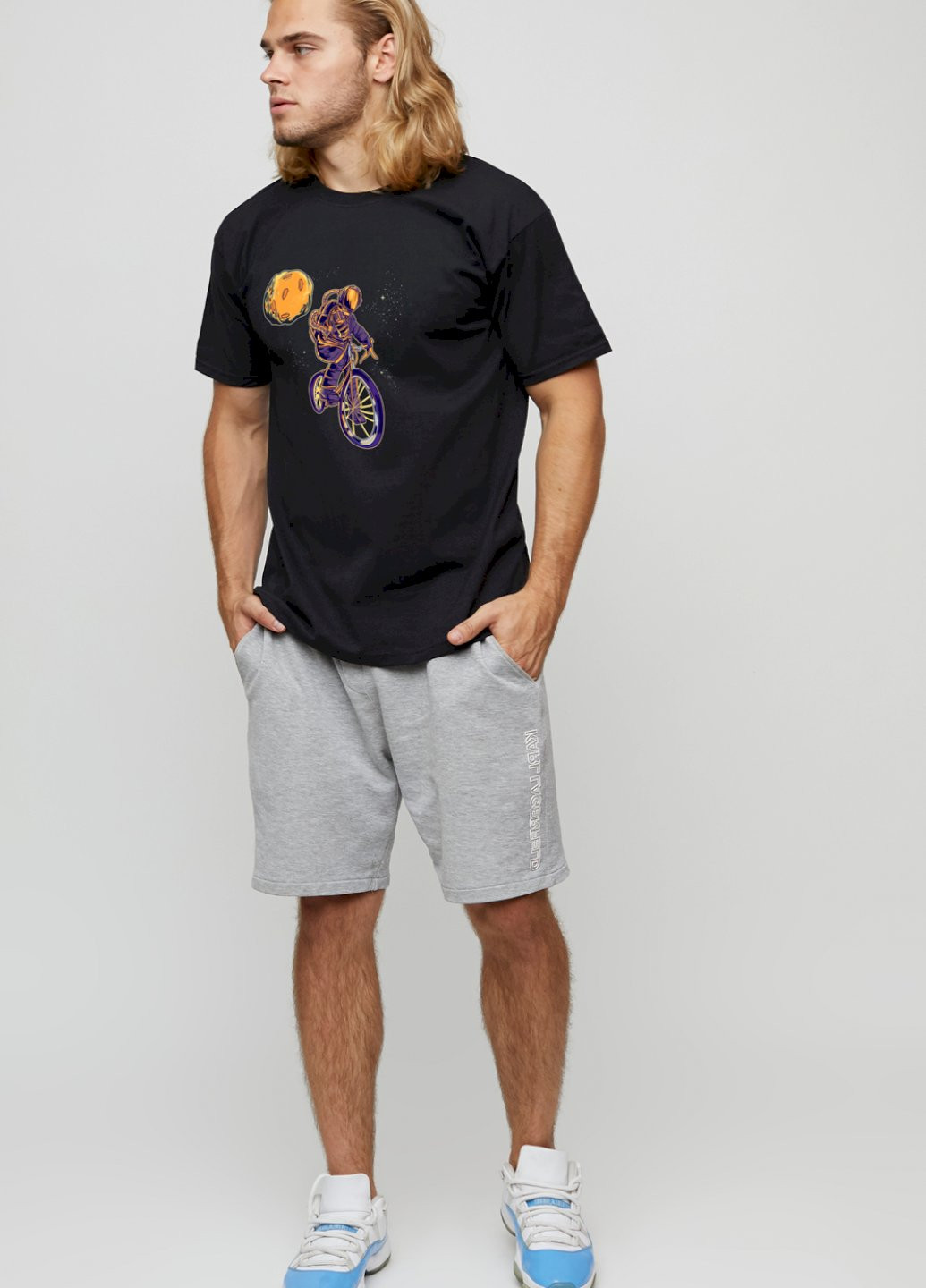 Чорна футболка чоловіча basic /air print/ YAPPI