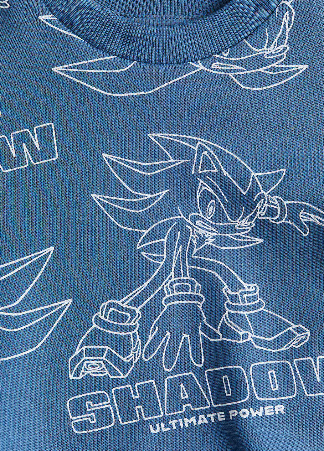 H&M свитшот персонажи темно-голубой кэжуал хлопок, трикотаж с начесом