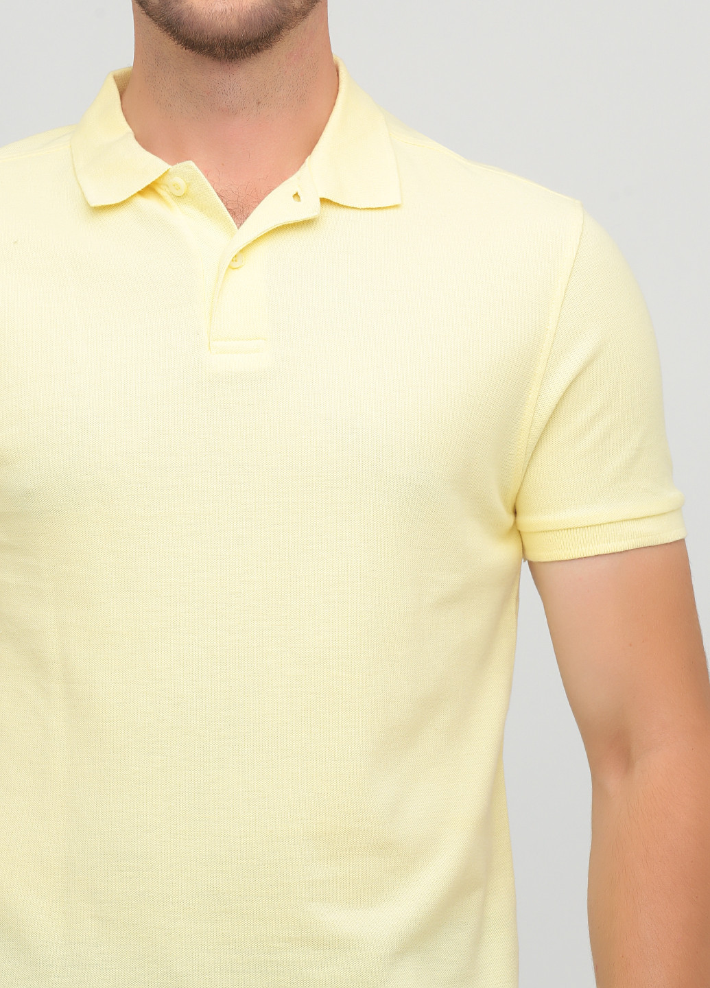 Светло-желтая футболка-поло для мужчин Primark однотонная