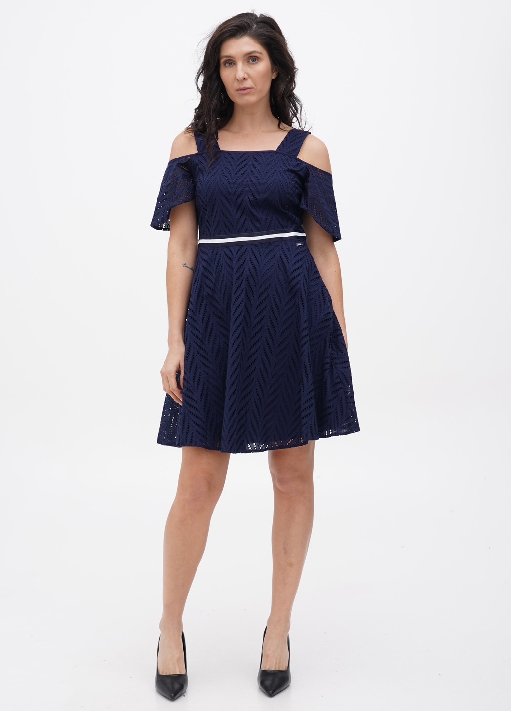 Темно-синя кежуал сукня кльош Armani Exchange однотонна