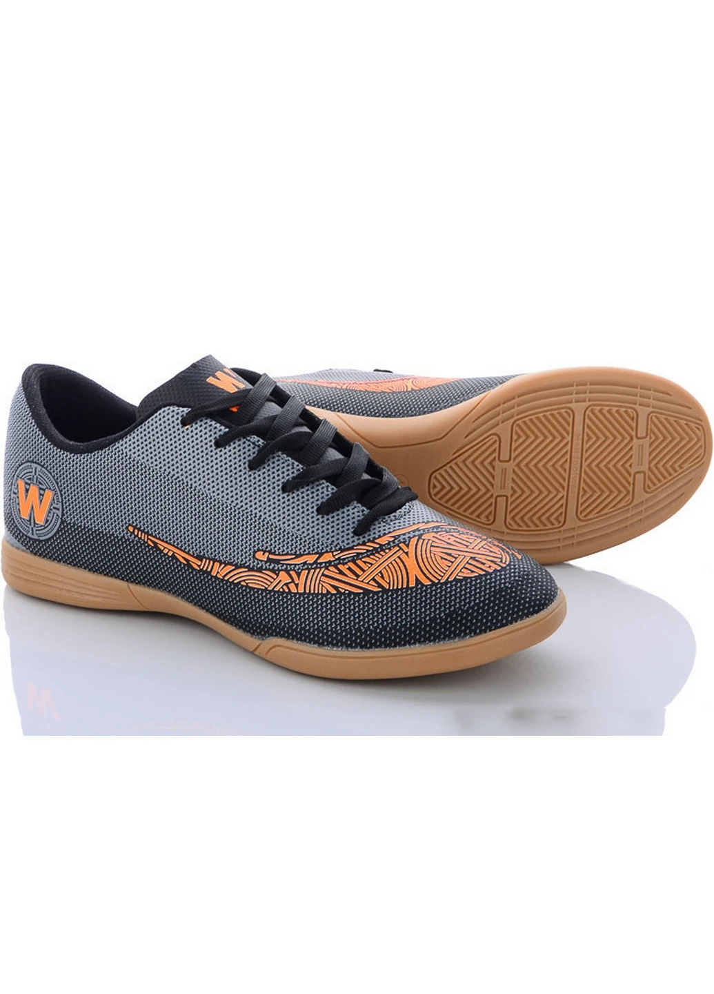 Черные футзалки (бампы) на полиуретановой подошве b243-futsal-black 41 черный Walked