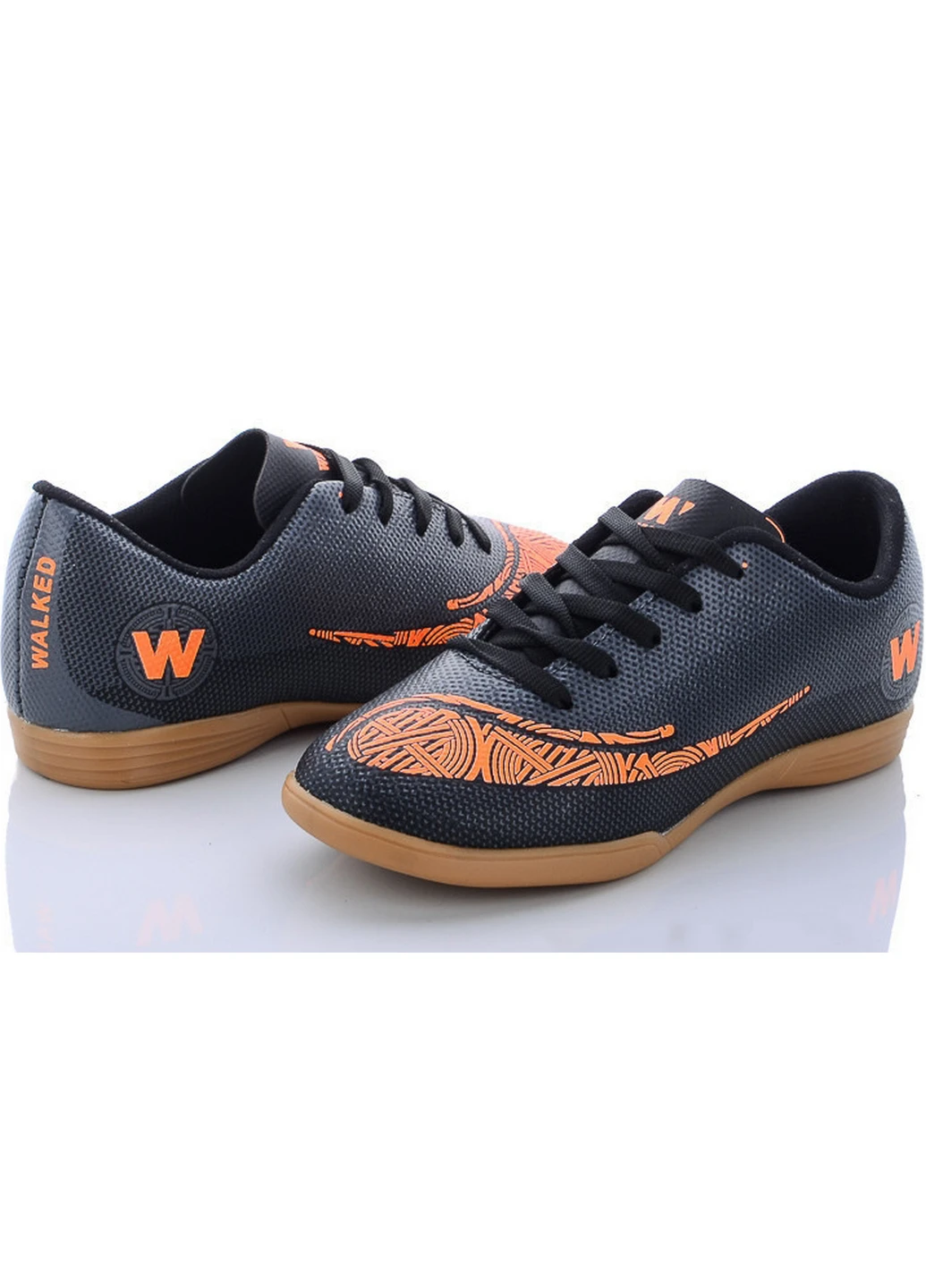 Черные футзалки (бампы) на полиуретановой подошве b243-futsal-black 41 черный Walked