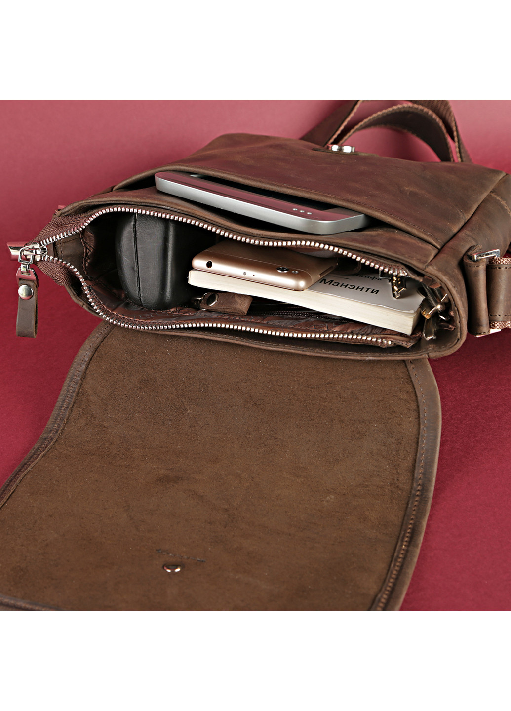 Мужская кожаная сумка 22х23х7 см Shvigel (252128237)