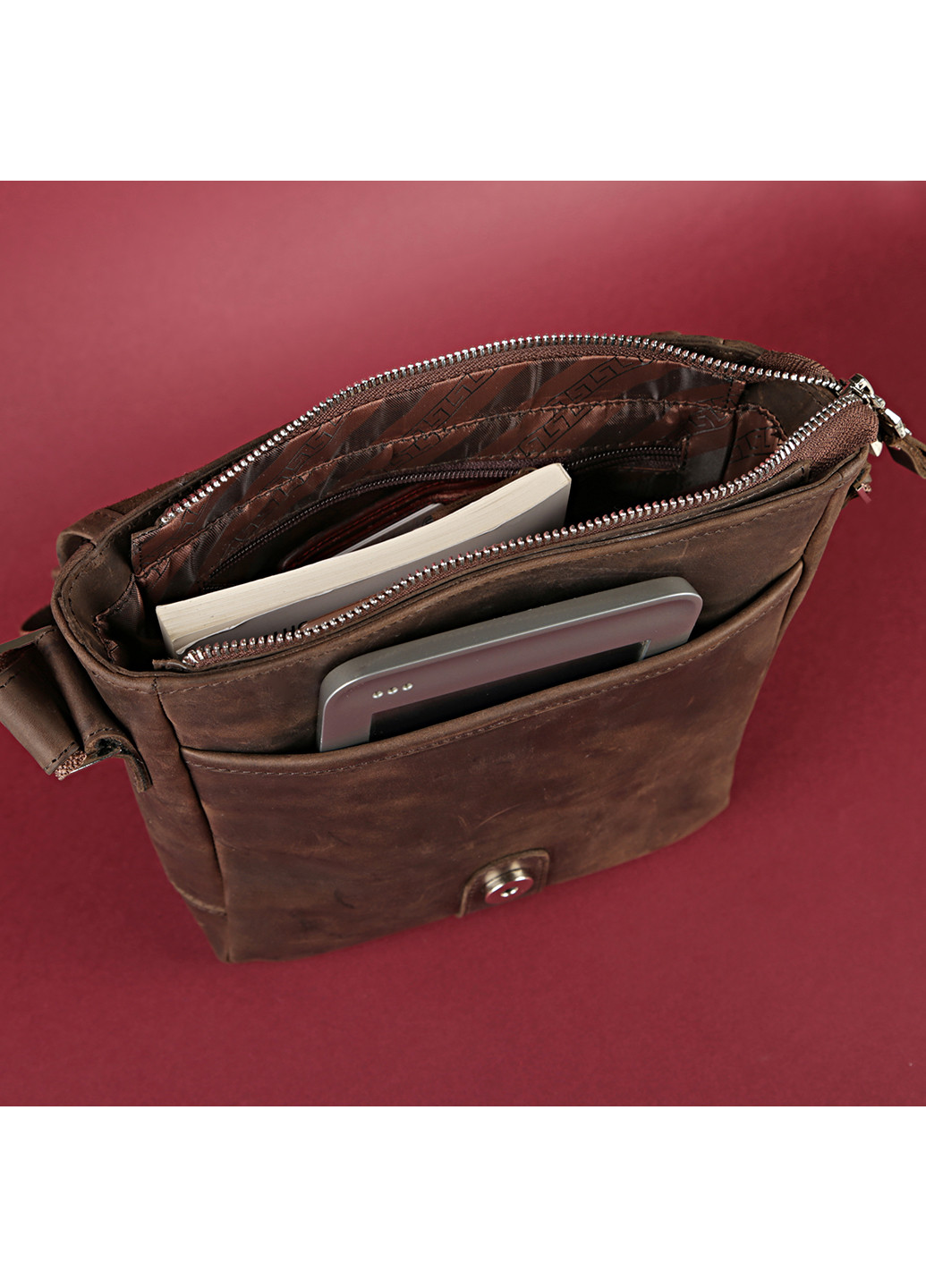 Мужская кожаная сумка 22х23х7 см Shvigel (252128237)