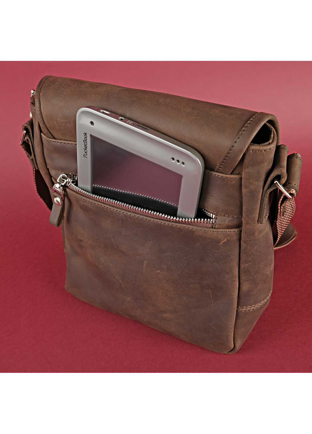 Мужская кожаная сумка 22х23х7 см Shvigel (252128237)