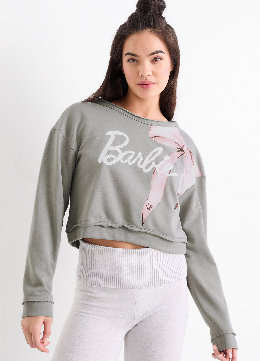 Сірий світшот C&A напис без декору (352073433)