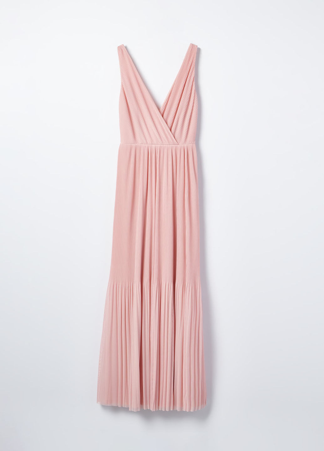 Розовое вечернее платье на запах, клеш, плиссированное, с открытой спиной Mohito однотонное