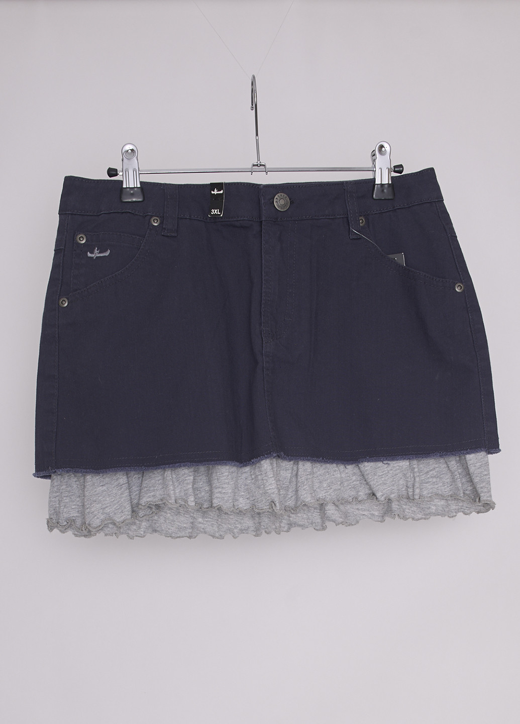 Темно-синяя джинсовая однотонная юбка Sisley