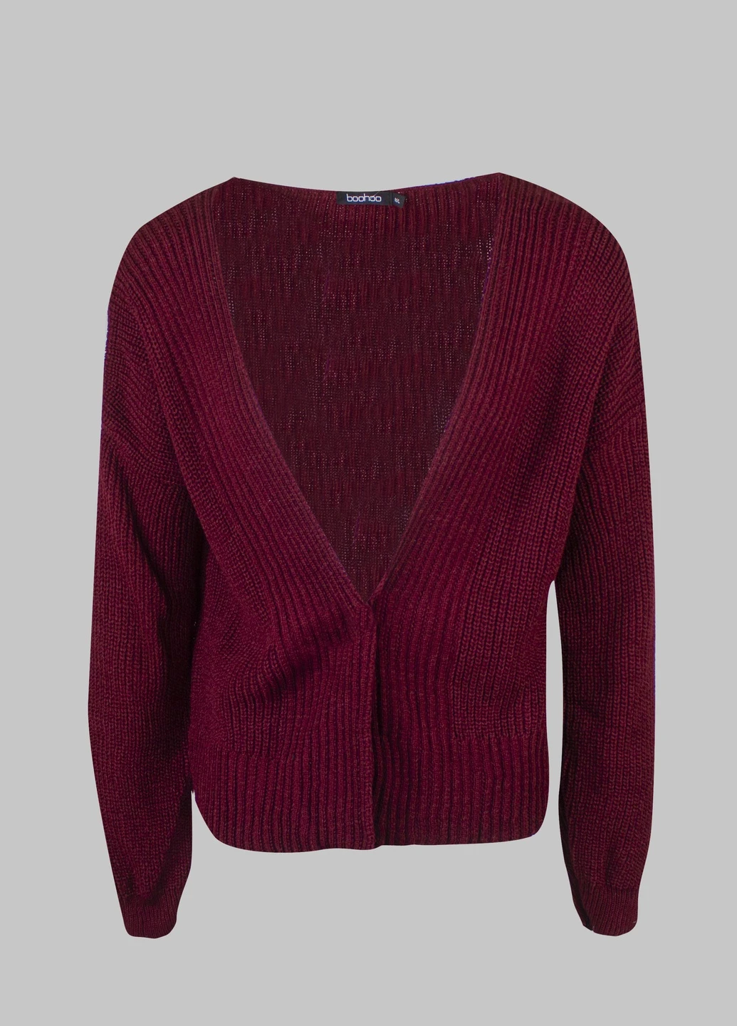 Бордовый демисезонный кардиган Boohoo