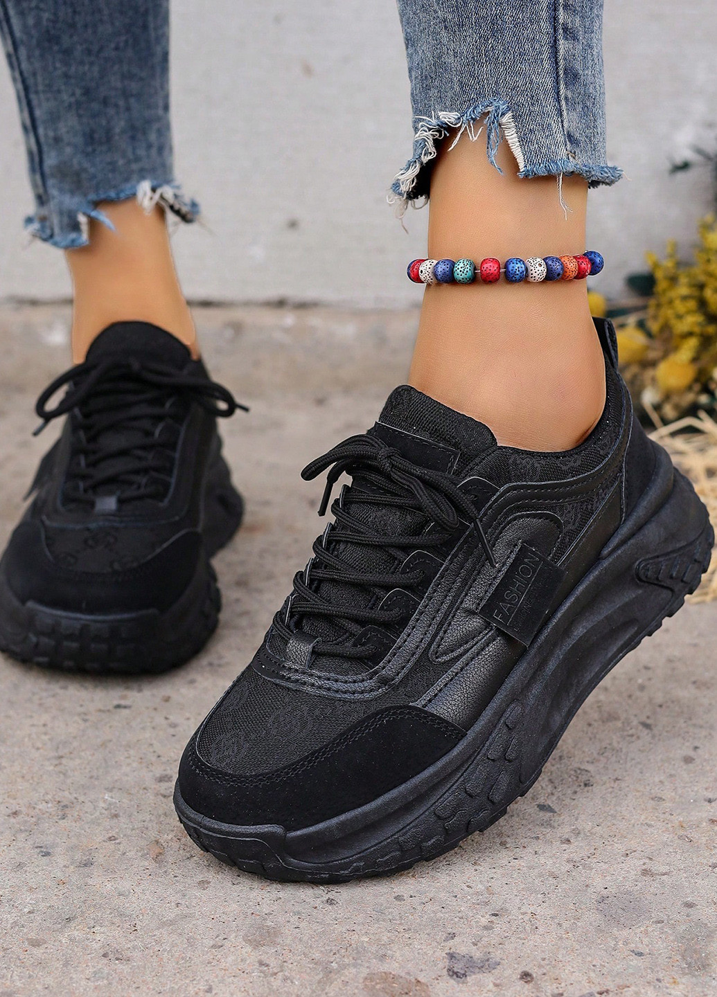 Кроссовки SHEIN чёрные демисезоны (339506987)