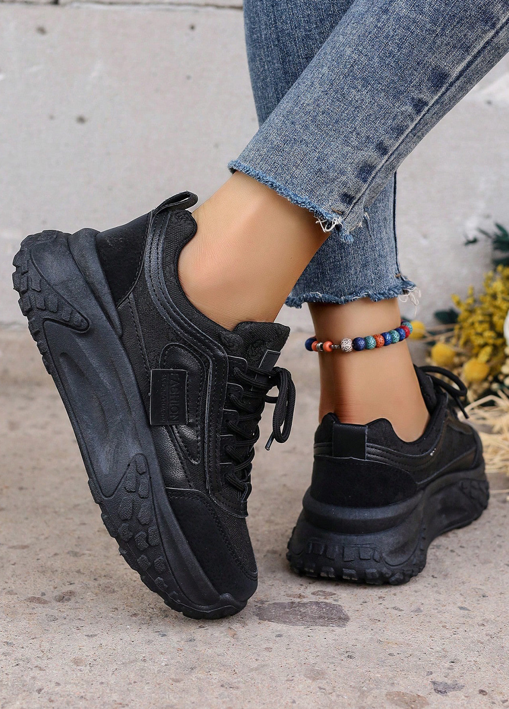 Кроссовки SHEIN чёрные демисезоны (339506987)