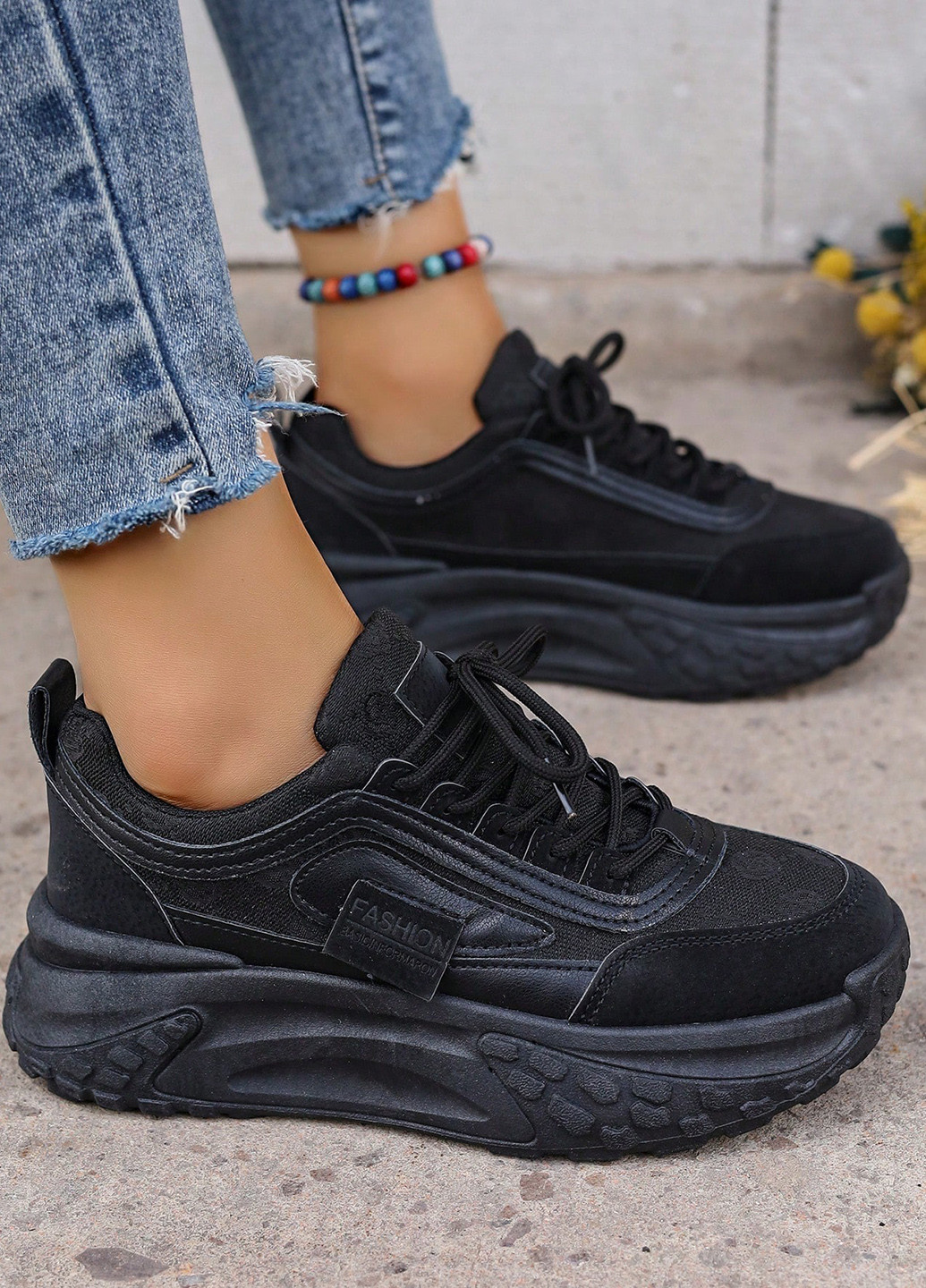 Кроссовки SHEIN чёрные демисезоны (339506987)