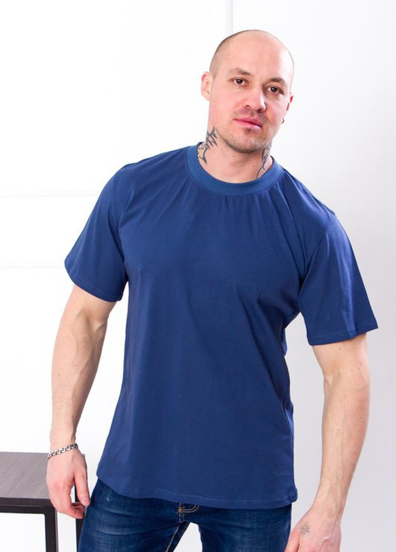 Синяя летняя футболка мужская с коротким рукавом Носи своє