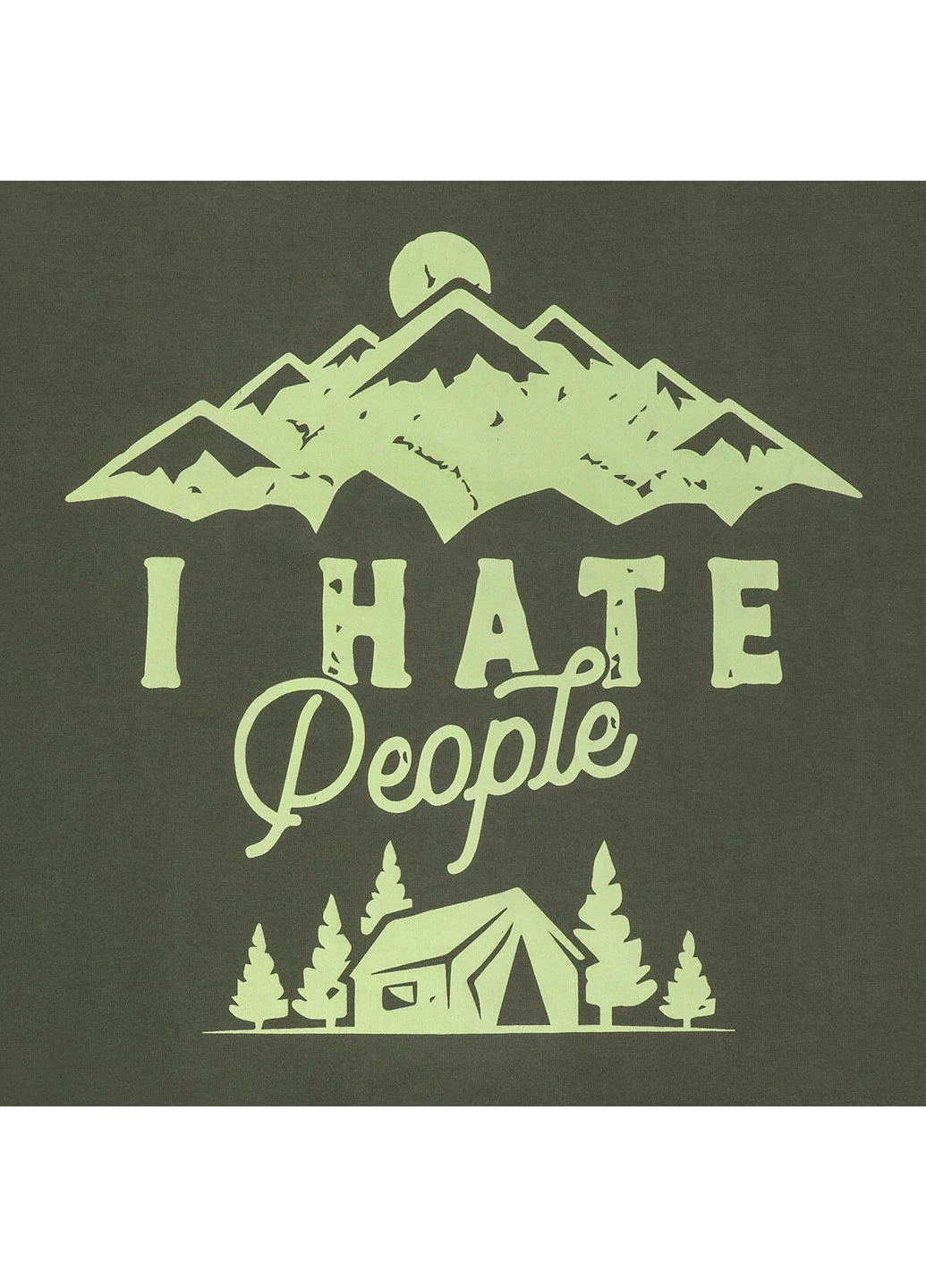 Хаки (оливковая) футболка "i hate people (гора)" kl-7007. Klost