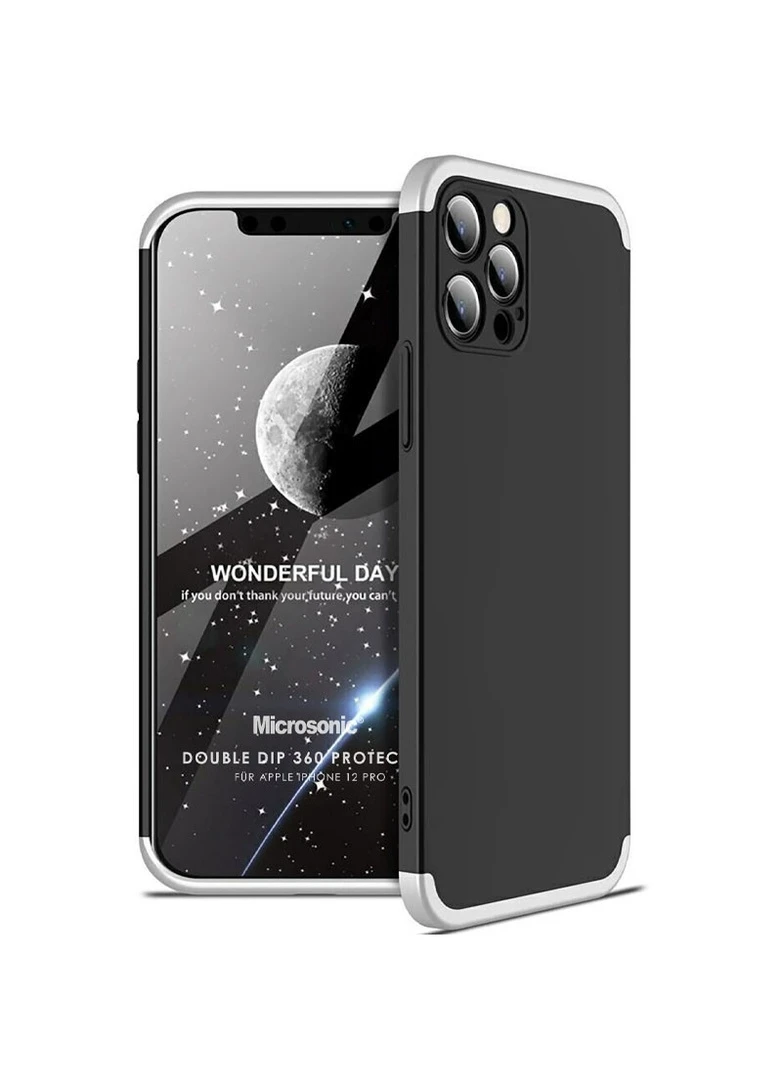 Пластикова накладка LikGus 360 градусів (opp) для Apple iPhone 12 Pro Max (6.7"") Чорний / Срібний (is_00000048822_7) GKK (250498843)