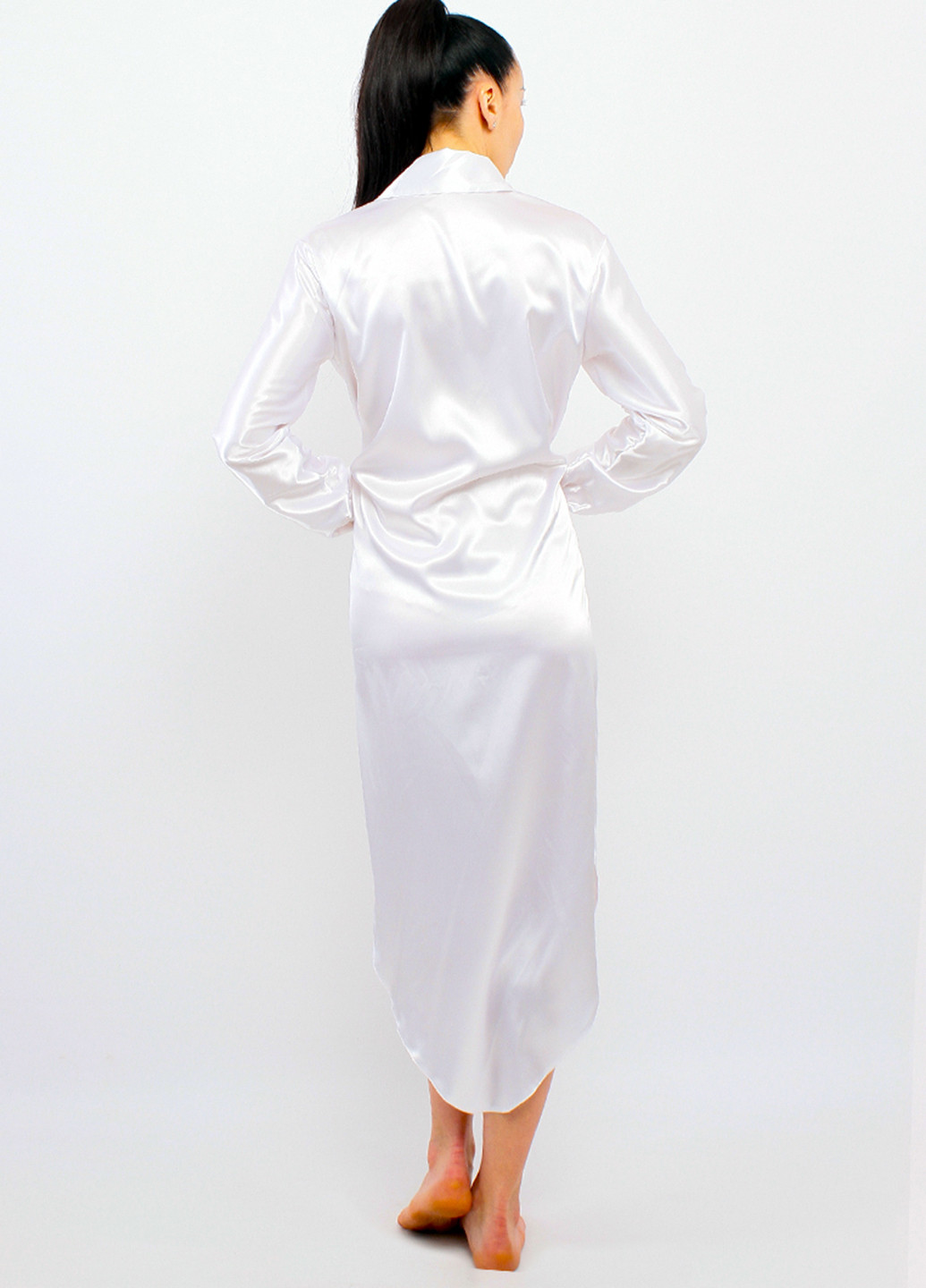 Білий домашній сукня сорочка Ghazel однотонна