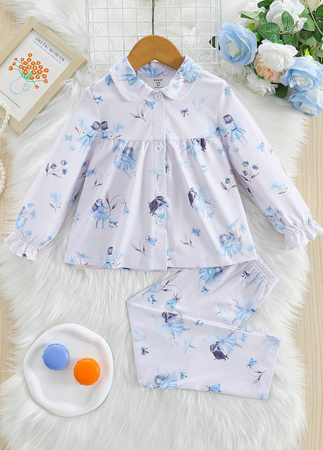 Біла всесезон піжама (кофта, штани) кофта + брюки SHEIN