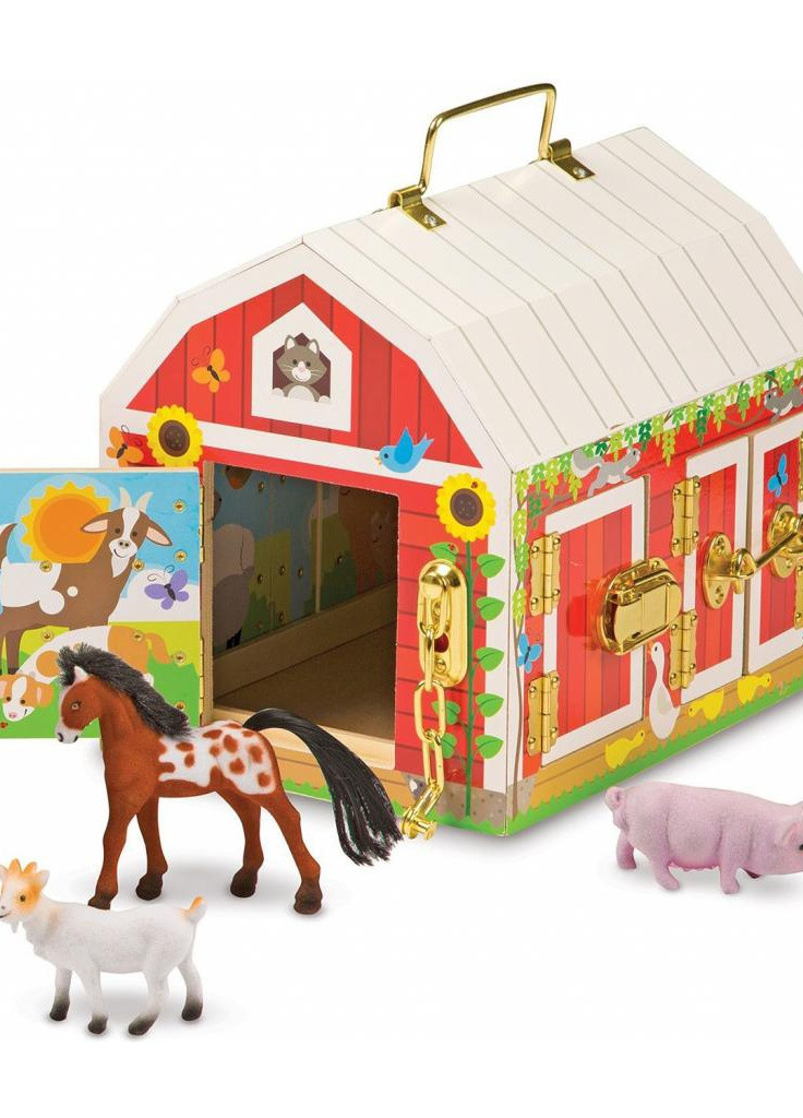 Розвиваюча іграшка Будиночок-сарай із засувками та тваринами (MD2564) Melissa&Doug (254069634)