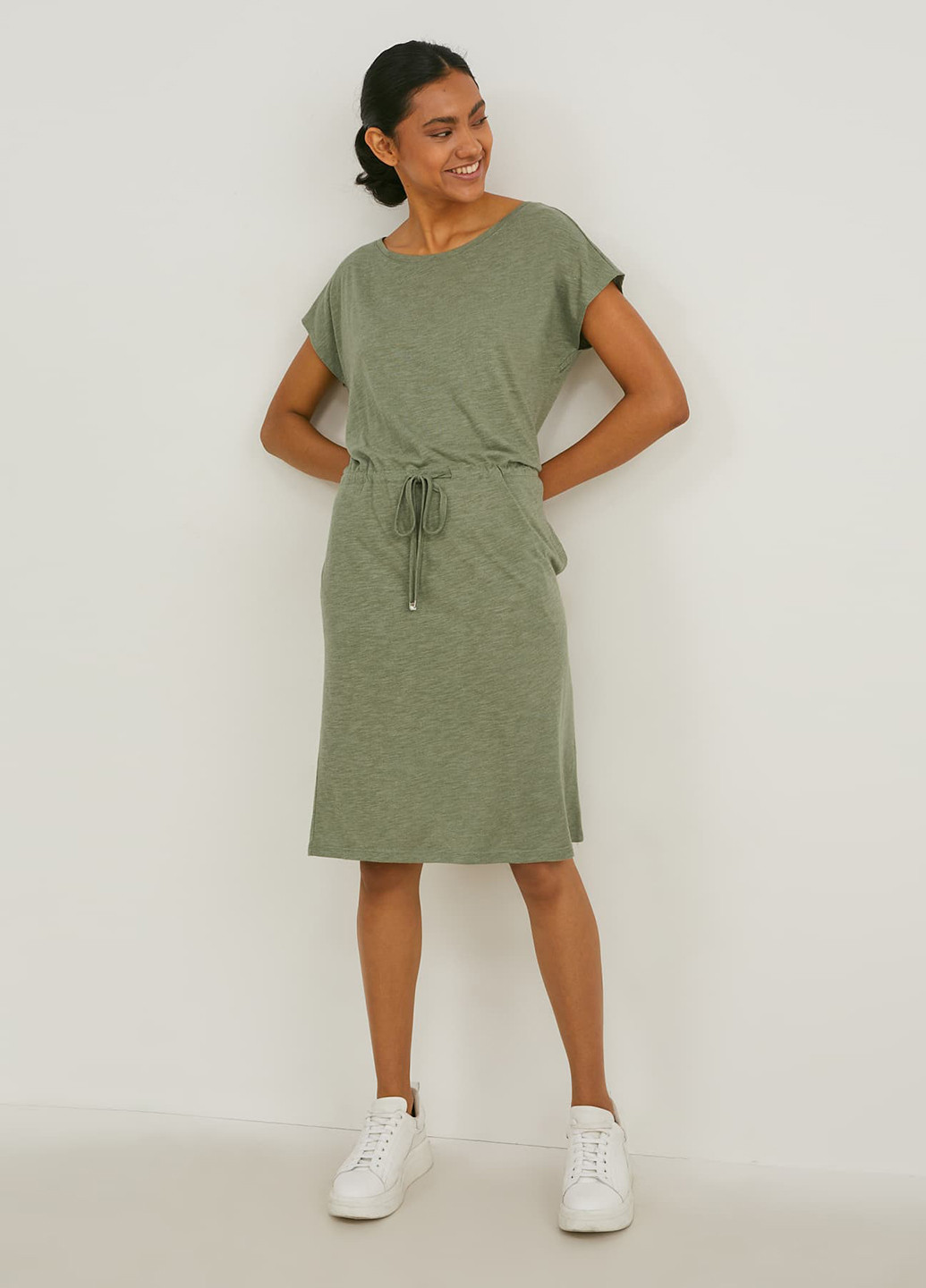 Зелена кежуал сукня сукня-футболка C&A меланжева