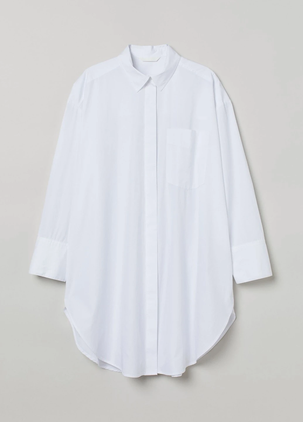Белая кэжуал рубашка однотонная H&M