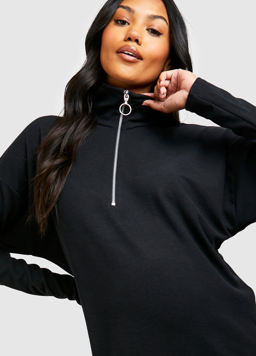 Черное кэжуал, спортивное платье для беременных Boohoo однотонное