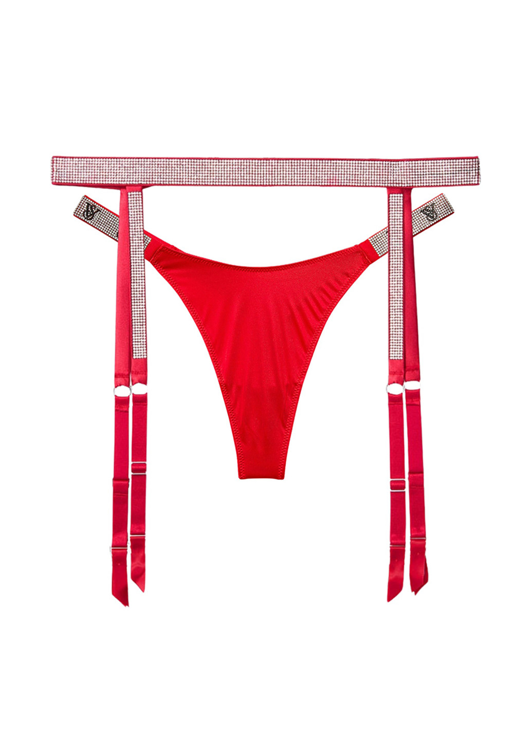 Красный демисезонный комплект (пояс для чулок, трусики) Victoria's Secret