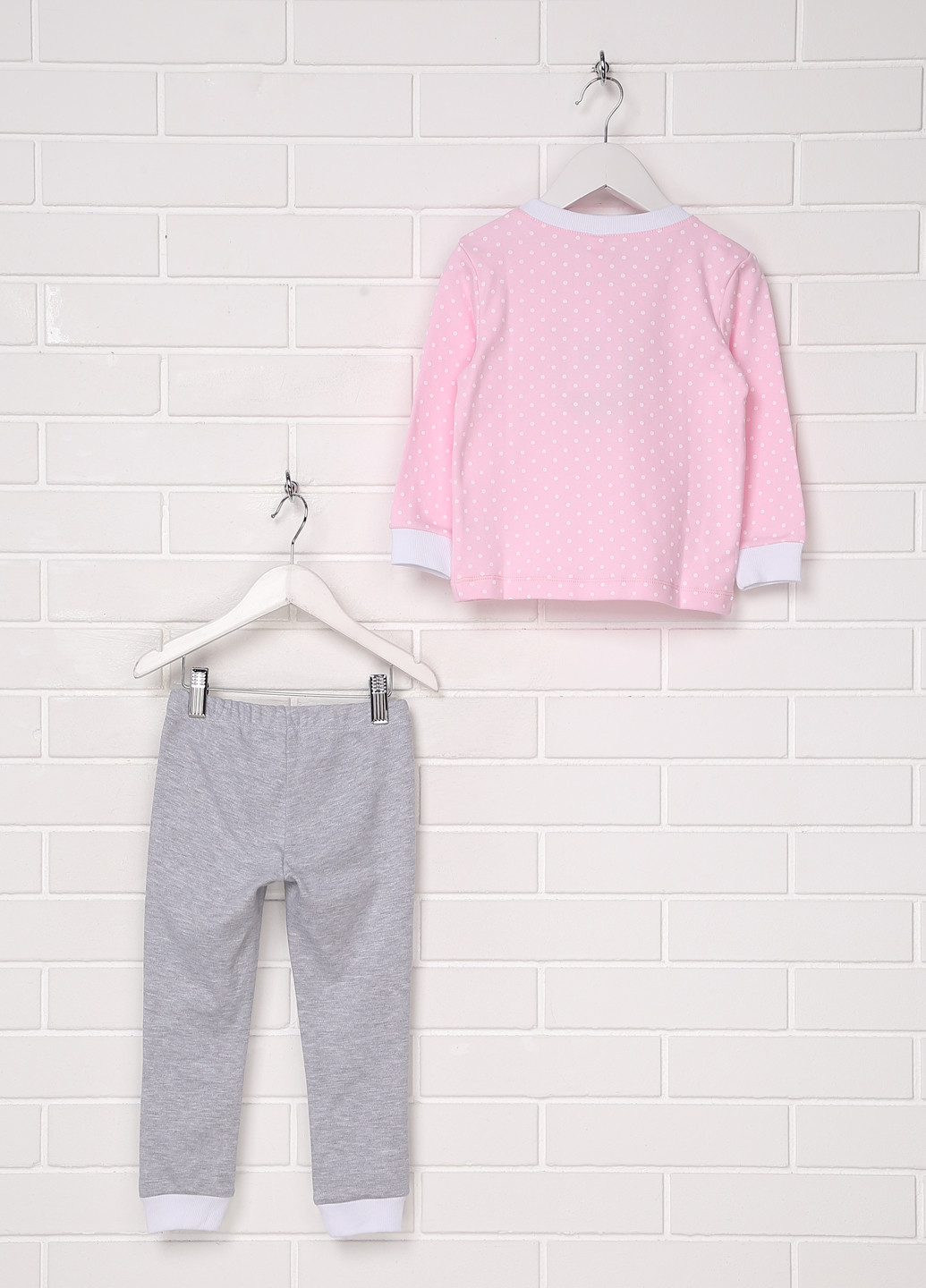 Розовая всесезон пижама (лонгслив, брюки) лонгслив + брюки Vidoli