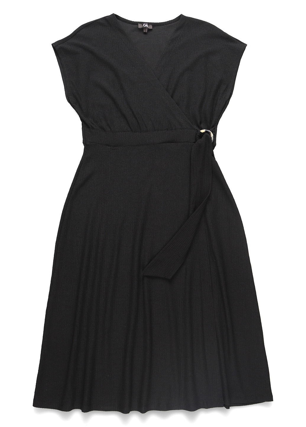 Чорна кежуал сукня на запах, плісована C&A однотонна