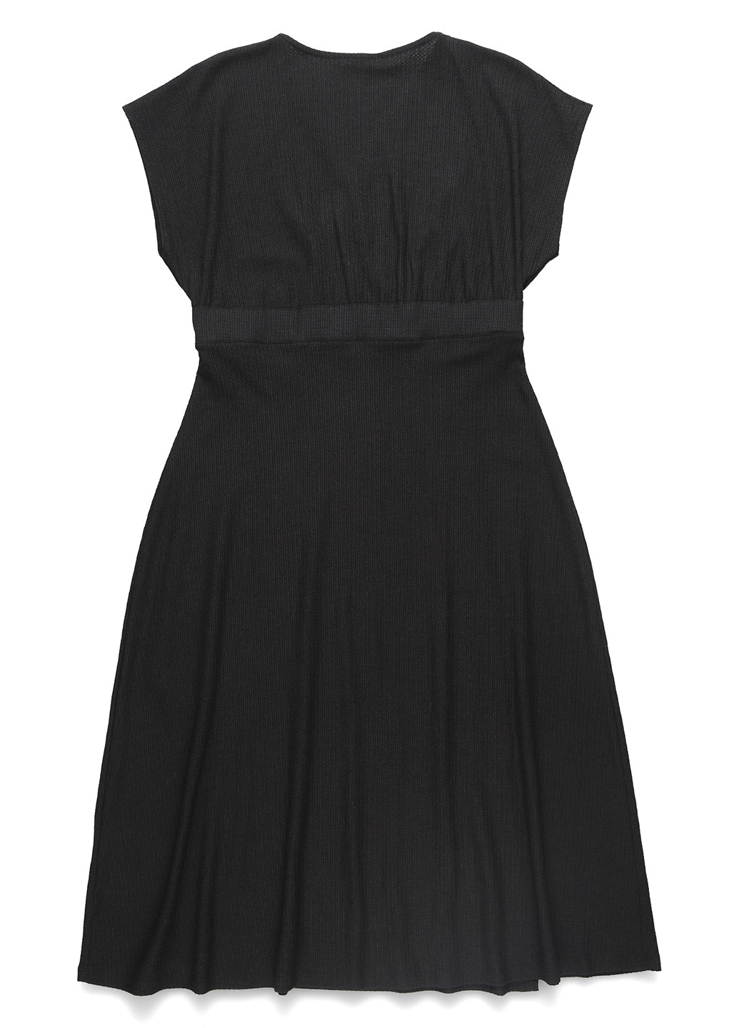 Чорна кежуал сукня на запах, плісована C&A однотонна