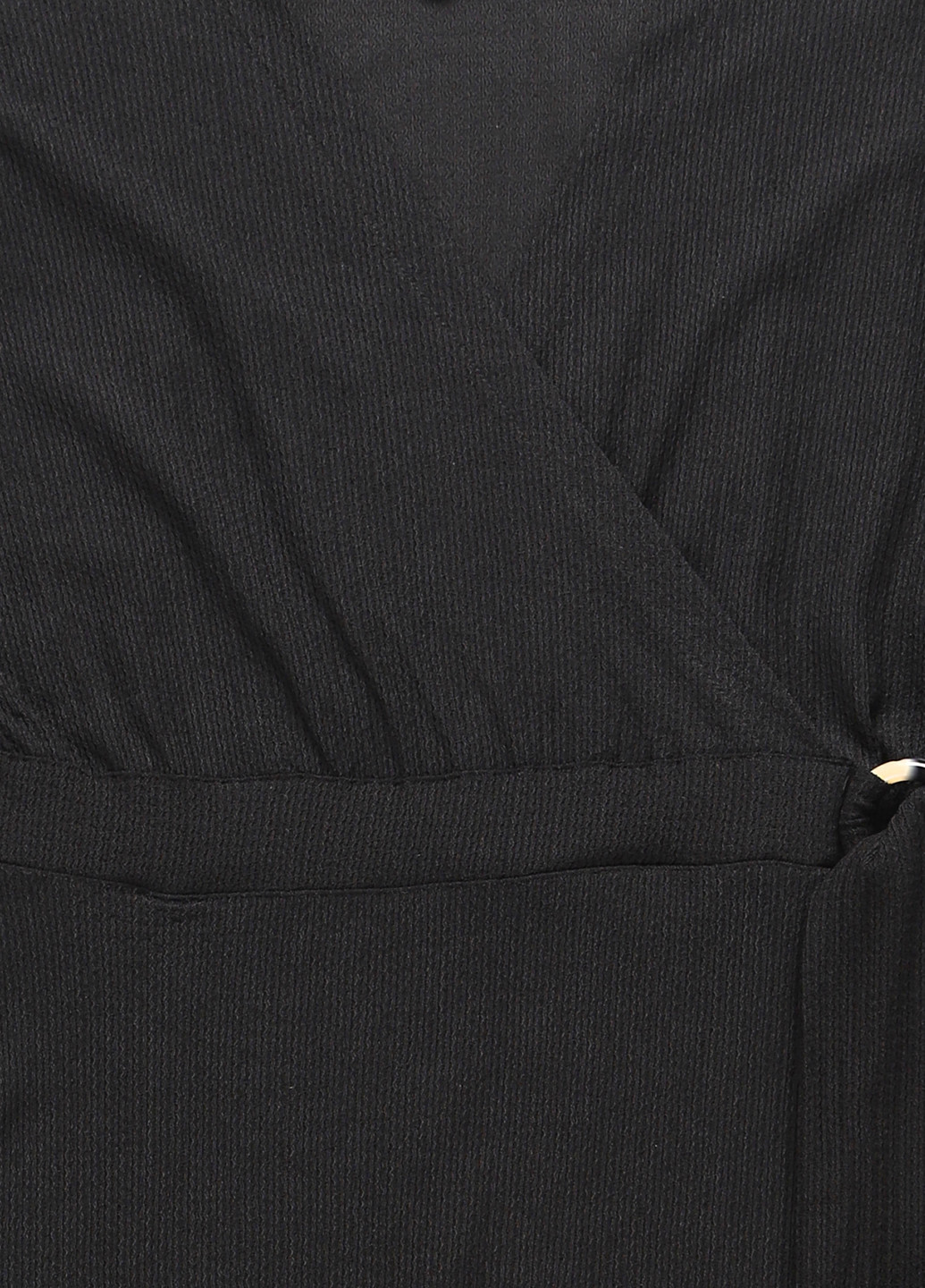 Чорна кежуал сукня на запах, плісована C&A однотонна