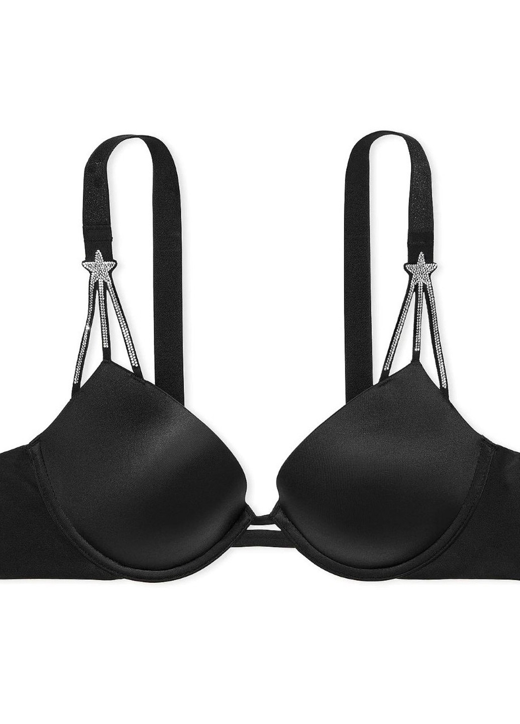 Чёрный балконет бюстгальтер Victoria's Secret с косточками полиамид